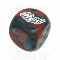 Chessex Gemini Copper & Teal AAAGH Logo D6 Spot Dice