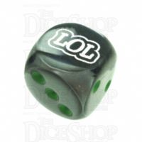 Chessex Gemini Black & Grey LOL Logo D6 Spot Dice
