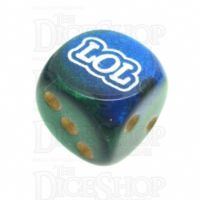 Chessex Gemini Blue & Green LOL Logo D6 Spot Dice
