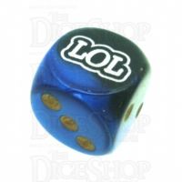 Chessex Gemini Black & Blue LOL Logo D6 Spot Dice