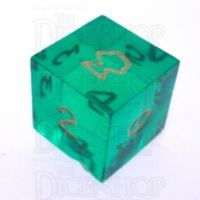 GameScience Gem Emerald & Gold Inked Mushroom Cloud Explosion Atomic Bomb Burst D6 Dice