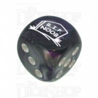 Chessex Gemini Purple & Steel RIP NOOB Logo D6 Spot Dice