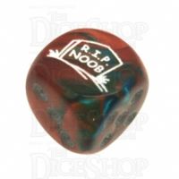 Chessex Gemini Copper & Teal RIP NOOB Logo D6 Spot Dice