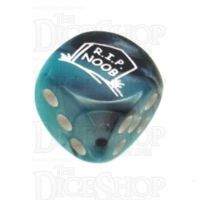 Chessex Gemini Black & Shell RIP NOOB Logo D6 Spot Dice