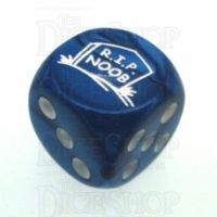 Chessex Gemini Blue RIP NOOB Logo D6 Spot Dice