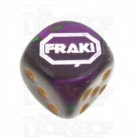 Chessex Gemini Green & Purple FRAK! Logo D6 Spot Dice