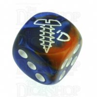 Chessex Gemini Blue & Orange SCREWED Logo D6 Spot Dice