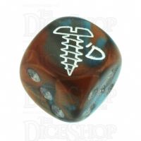 Chessex Gemini Copper & Teal SCREWED Logo D6 Spot Dice