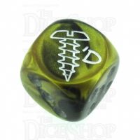Chessex Gemini Black & Gold SCREWED Logo D6 Spot Dice