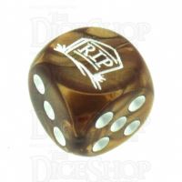 Chessex Gemini Copper RIP Logo D6 Spot Dice
