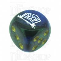 Chessex Gemini Blue & Green RIP Logo D6 Spot Dice