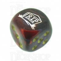 Chessex Gemini Purple & Red RIP Logo D6 Spot Dice