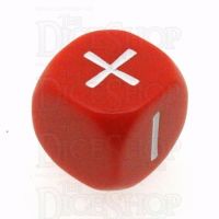Grey Ghost Opaque Red & White Fudge Fate D6 Dice