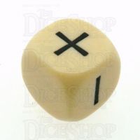 Grey Ghost Opaque Ivory & Black Fudge Fate D6 Dice