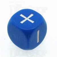 Grey Ghost Opaque Blue & White Fudge Fate D6 Dice