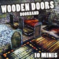  ArcKnight Flat Plastic Miniatures - Wooden Doors - Doorband - 10 Minis