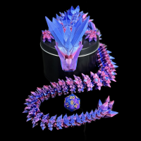 Articulated Iridescent Pink & Blue 'Pet' Dragon - Huge