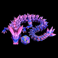 Articulated Iridescent Pink & Purple 'Pet' Dragon - Large