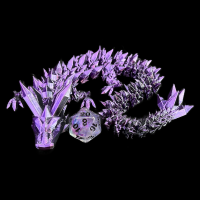 Articulated Iridescent Black & Purple 'Pet' Dragon - Large