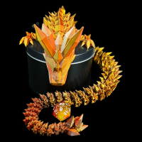 Articulated Iridescent Gold & Amber 'Pet' Dragon - Huge