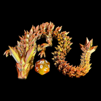Articulated Iridescent Gold & Amber 'Pet' Dragon - Large