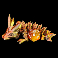Articulated Iridescent Gold & Amber 'Pet' Dragon - Small