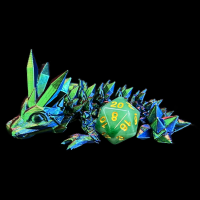 Articulated Iridescent Green & Purple 'Pet' Dragon - Small