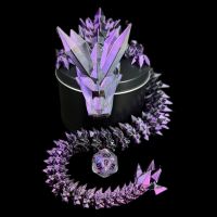 Articulated Iridescent Purple & Black 'Pet' Dragon - Huge