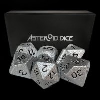CLEARANCE Asteroid Squishy Giant Foam 7 Dice Polyset - Silver