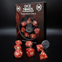 Dice Tomes Barbarian 7 Dice Polyset + Coin 
