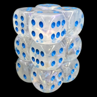 Chessex Borealis Icicle &amp; Light Blue Luminary 12 x D6 Dice Set