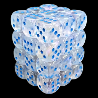 Chessex Borealis Icicle &amp; Light Blue Luminary 36 x D6 Dice Set