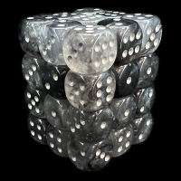 Chessex Borealis Light Smoke &amp; Silver Luminary 36 x D6 Dice Set