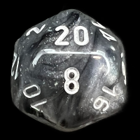 Chessex Borealis Light Smoke & Silver Luminary D20 Dice