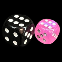 Chessex Borealis Pink &amp; Silver Luminary 12mm Spot Dice