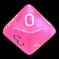 Chessex Borealis Pink & Silver Luminary D10 Dice