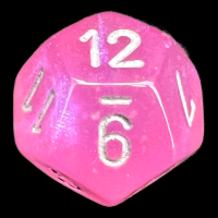 Chessex Borealis Pink & Silver Luminary D12 Dice