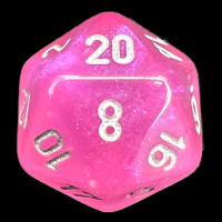 Chessex Borealis Pink & Silver Luminary D20 Dice