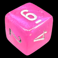 Chessex Borealis Pink & Silver Luminary D6 Dice