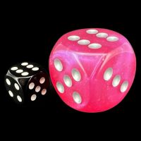 Chessex Borealis Pink with Silver Luminary BIG 30mm D6 Spot Dice