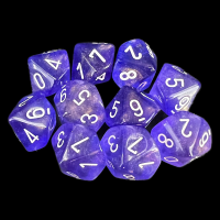 Chessex Borealis Purple & White Luminary 10 x D10 Dice Set