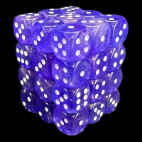 Chessex Borealis Purple & White Luminary 36 x D6 Dice Set