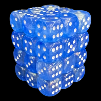 Chessex Borealis Sky Blue &amp; White Luminary 36 x D6 Dice Set