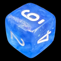 Chessex Borealis Sky Blue & White Luminary D6 Dice