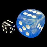 Chessex Borealis Sky Blue with White Luminary BIG 30mm D6 Spot Dice