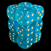 Chessex Borealis Maple Green & Yellow 12 x D6 Dice Set