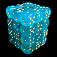 Chessex Borealis Teal & Gold Luminary 36 x D6 Dice Set