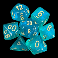 Chessex Borealis Maple Green & Yellow 7 Dice Polyset
