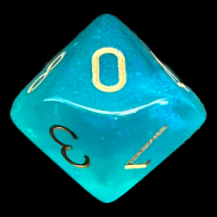 Chessex Borealis Teal & Gold Luminary D10 Dice