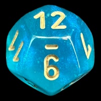 Chessex Borealis Teal & Gold Luminary D12 Dice